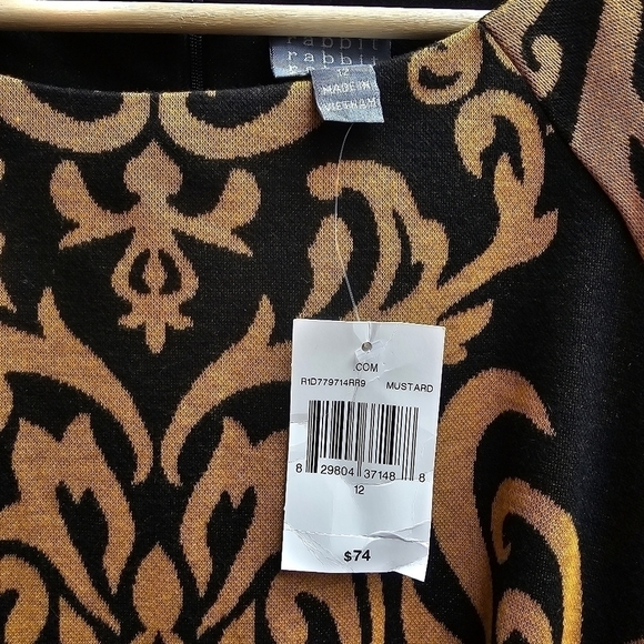 NWT Rabbit Rabbit Rabbit Knit Midi Dress with Geometric Pattern, Size Medium - Picture 7 of 13